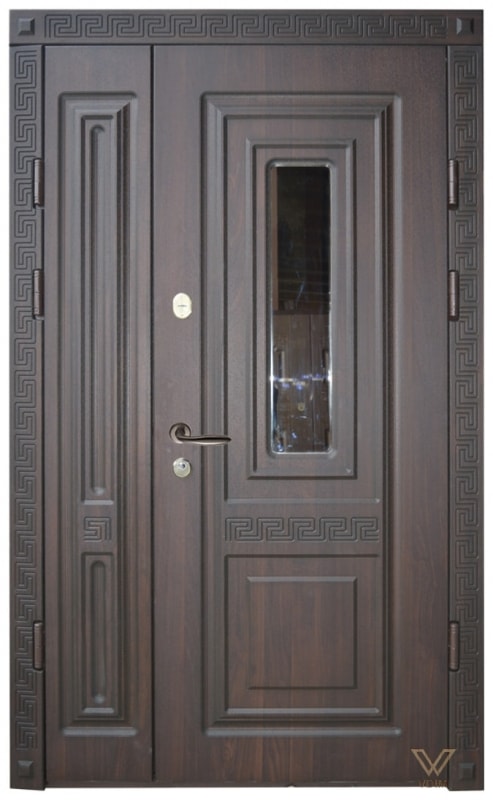 Двері вхідні двополі, з склопакетом